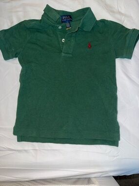 Polo by Ralph Lauren Boys Green Short Sleeve Polo with Red Logo